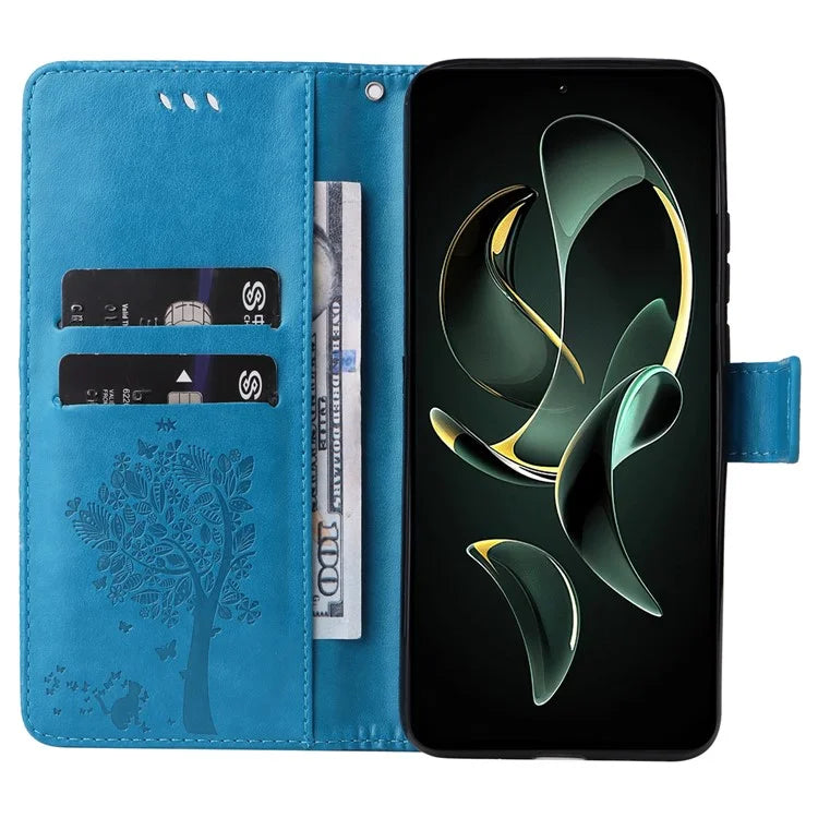 For Xiaomi Redmi K60 Ultra / 13T / 13T Pro KT Imprinting Flower Series-3 Phone Shell Stand PU Leather Wallet Case