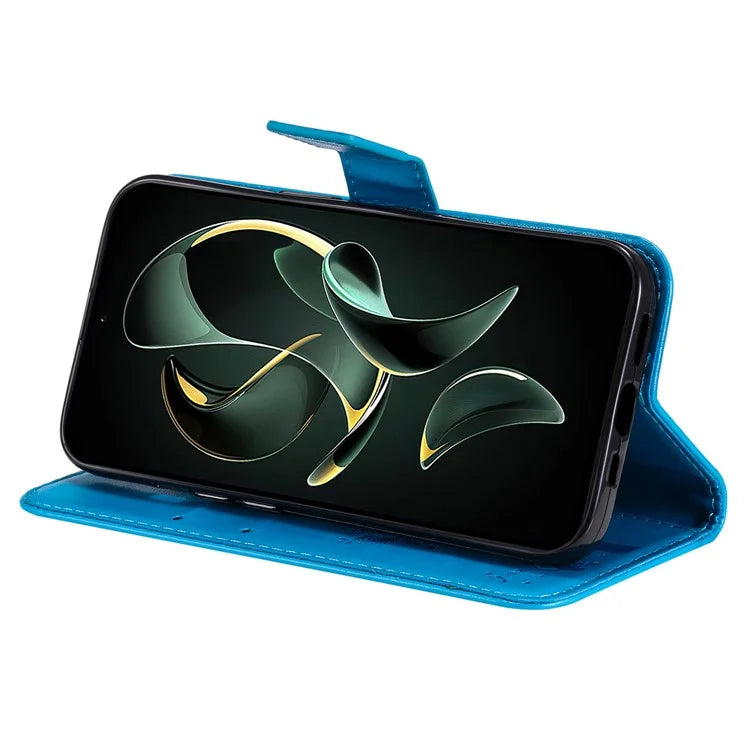 For Xiaomi Redmi K60 Ultra / 13T / 13T Pro KT Imprinting Flower Series-3 Phone Shell Stand PU Leather Wallet Case