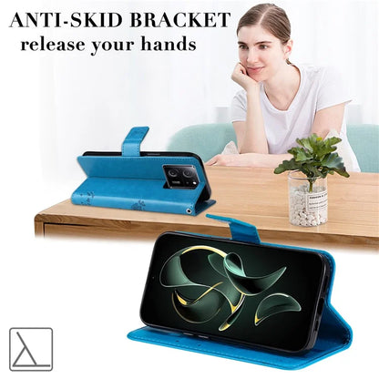 For Xiaomi Redmi K60 Ultra / 13T / 13T Pro KT Imprinting Flower Series-3 Phone Shell Stand PU Leather Wallet Case