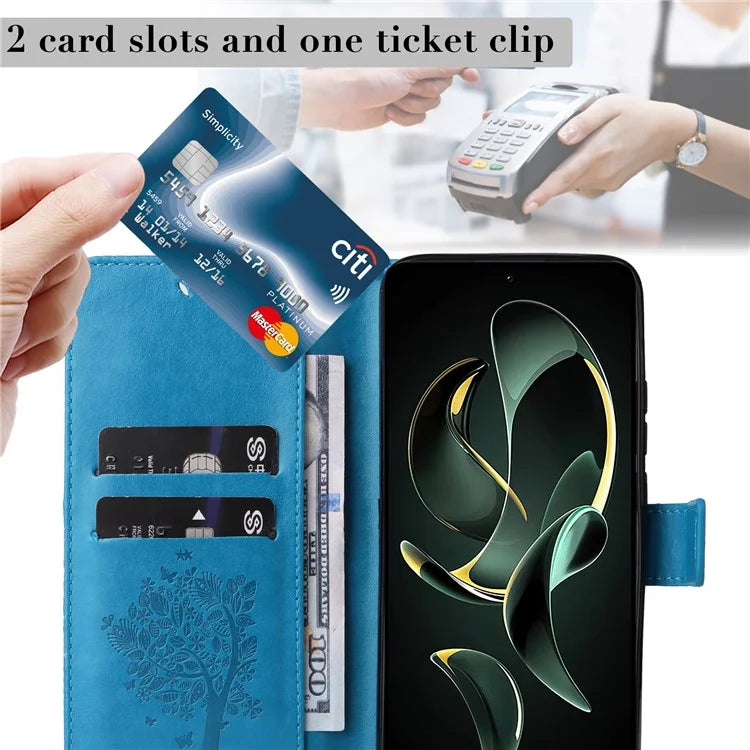 For Xiaomi Redmi K60 Ultra / 13T / 13T Pro KT Imprinting Flower Series-3 Phone Shell Stand PU Leather Wallet Case