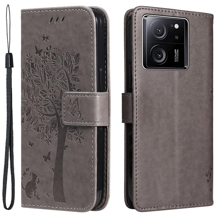 For Xiaomi Redmi K60 Ultra / 13T / 13T Pro KT Imprinting Flower Series-3 Phone Shell Stand PU Leather Wallet Case