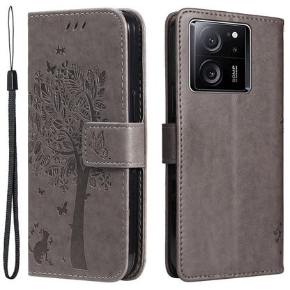 For Xiaomi Redmi K60 Ultra / 13T / 13T Pro KT Imprinting Flower Series-3 Phone Shell Stand PU Leather Wallet Case