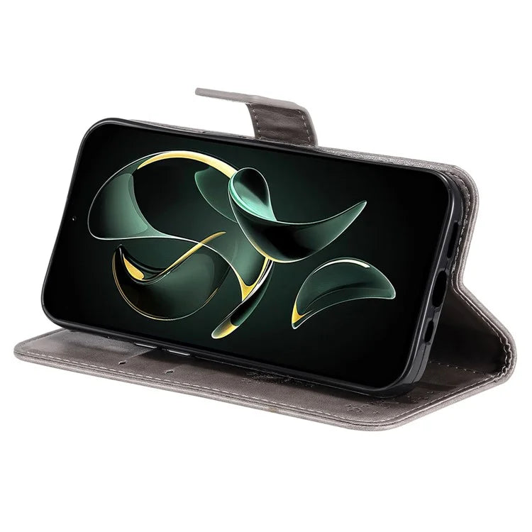For Xiaomi Redmi K60 Ultra / 13T / 13T Pro KT Imprinting Flower Series-3 Phone Shell Stand PU Leather Wallet Case