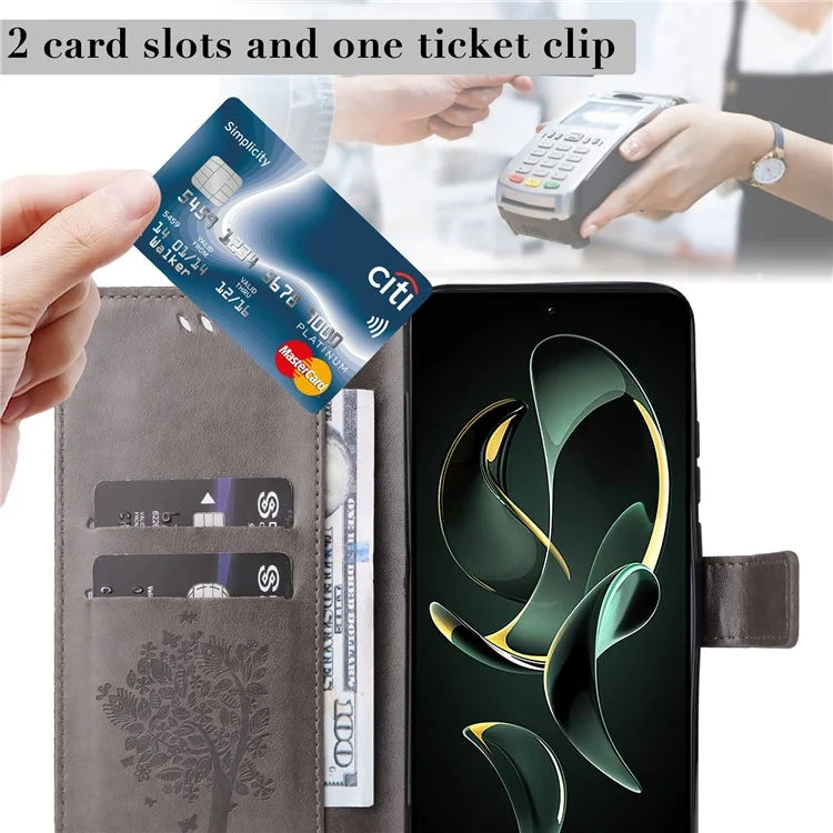 For Xiaomi Redmi K60 Ultra / 13T / 13T Pro KT Imprinting Flower Series-3 Phone Shell Stand PU Leather Wallet Case