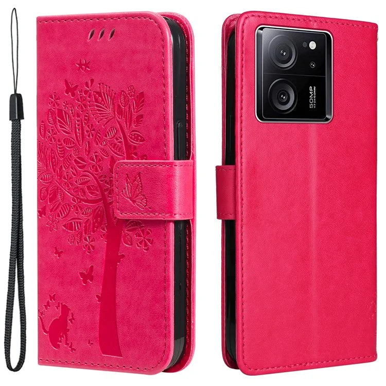 For Xiaomi Redmi K60 Ultra / 13T / 13T Pro KT Imprinting Flower Series-3 Phone Shell Stand PU Leather Wallet Case