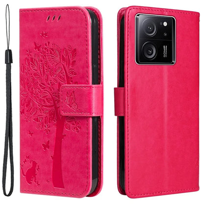 For Xiaomi Redmi K60 Ultra / 13T / 13T Pro KT Imprinting Flower Series-3 Phone Shell Stand PU Leather Wallet Case