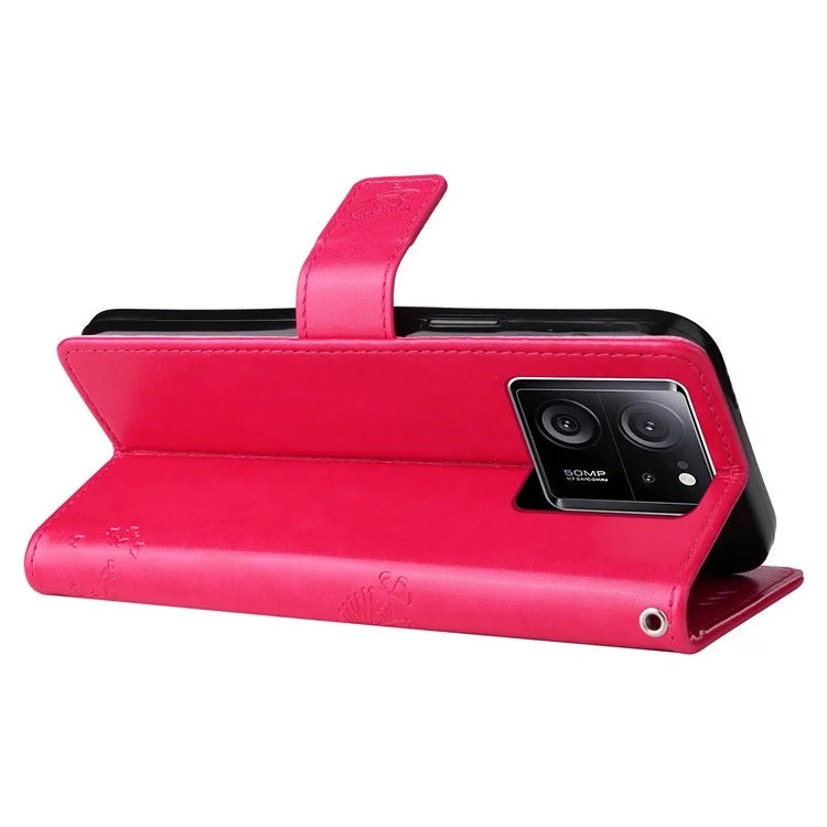 For Xiaomi Redmi K60 Ultra / 13T / 13T Pro KT Imprinting Flower Series-3 Phone Shell Stand PU Leather Wallet Case