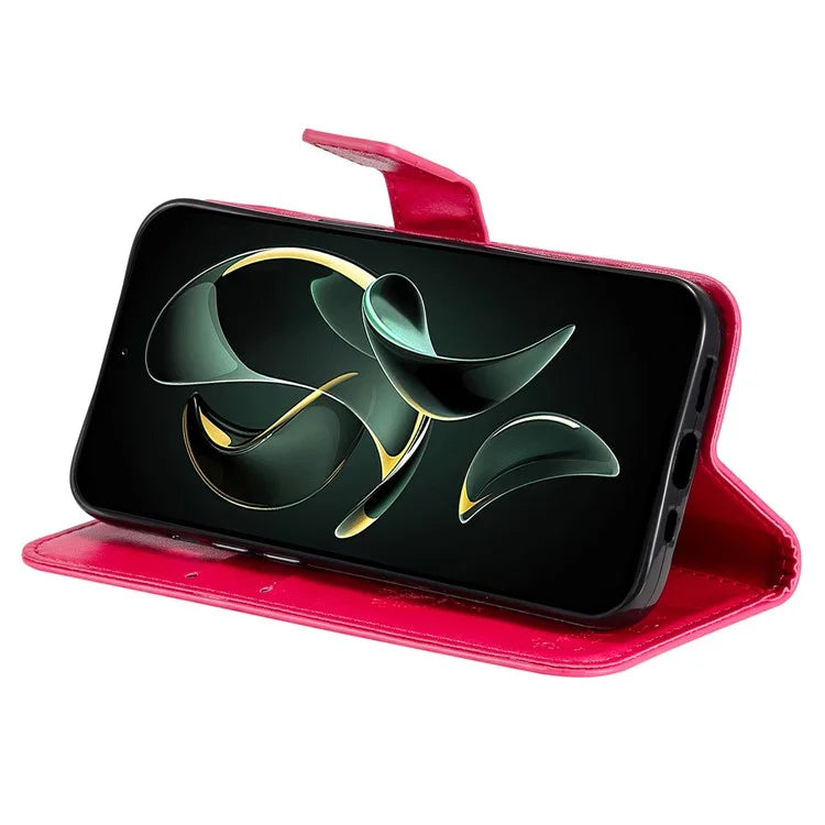 For Xiaomi Redmi K60 Ultra / 13T / 13T Pro KT Imprinting Flower Series-3 Phone Shell Stand PU Leather Wallet Case