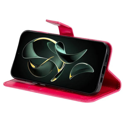 For Xiaomi Redmi K60 Ultra / 13T / 13T Pro KT Imprinting Flower Series-3 Phone Shell Stand PU Leather Wallet Case