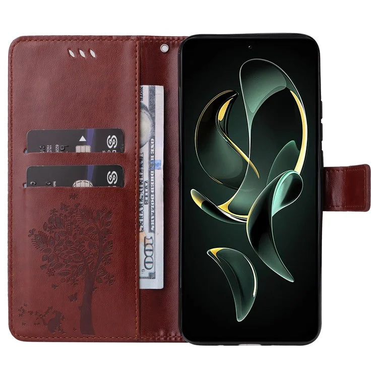 For Xiaomi Redmi K60 Ultra / 13T / 13T Pro KT Imprinting Flower Series-3 Phone Shell Stand PU Leather Wallet Case