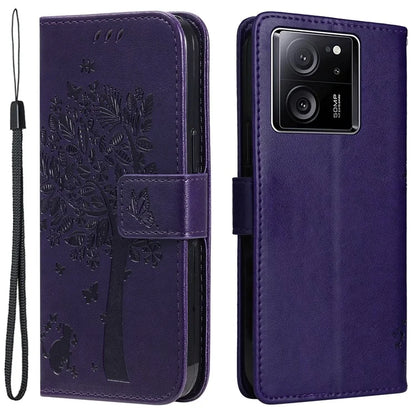 For Xiaomi Redmi K60 Ultra / 13T / 13T Pro KT Imprinting Flower Series-3 Phone Shell Stand PU Leather Wallet Case