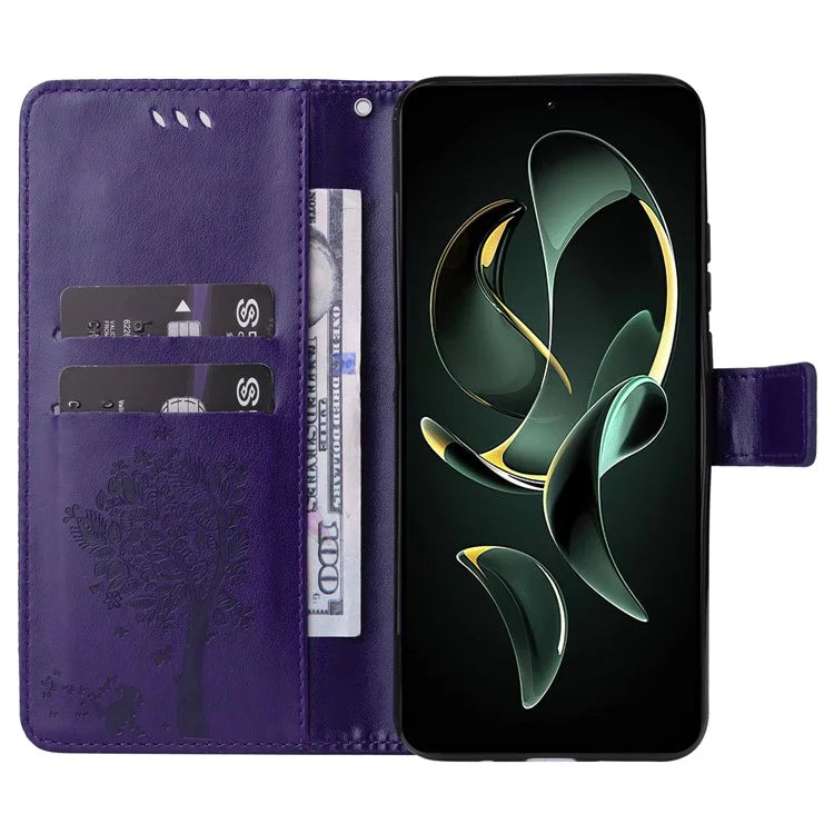 For Xiaomi Redmi K60 Ultra / 13T / 13T Pro KT Imprinting Flower Series-3 Phone Shell Stand PU Leather Wallet Case