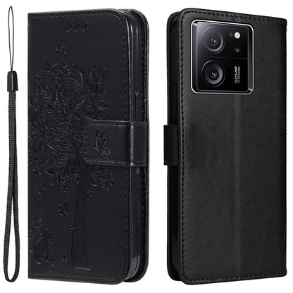 For Xiaomi Redmi K60 Ultra / 13T / 13T Pro KT Imprinting Flower Series-3 Phone Shell Stand PU Leather Wallet Case