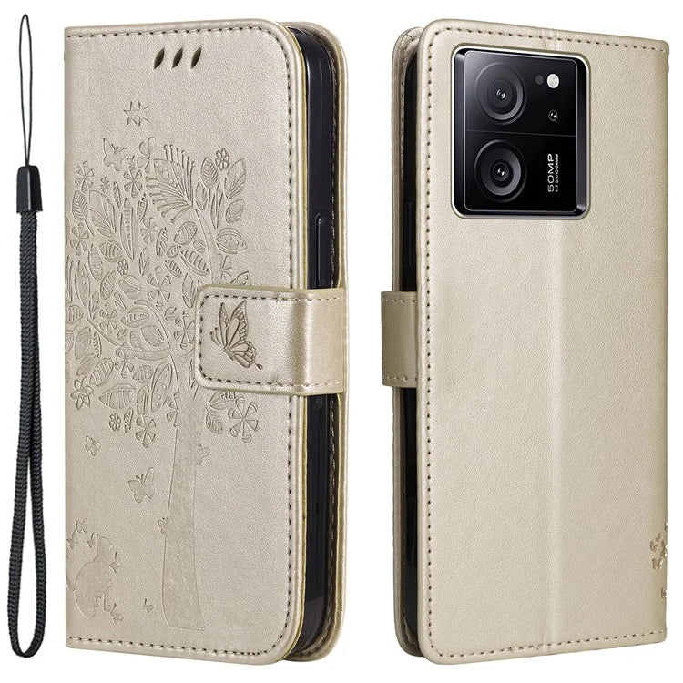 For Xiaomi Redmi K60 Ultra / 13T / 13T Pro KT Imprinting Flower Series-3 Phone Shell Stand PU Leather Wallet Case