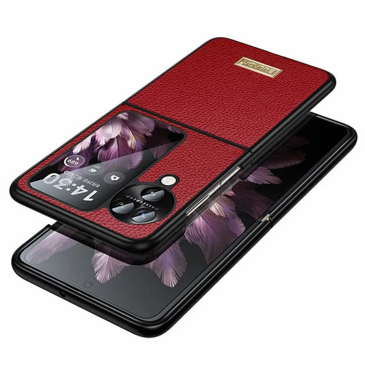 SULADA For Oppo Find N3 Flip 5G Case PU Leather+PC+TPU Electroplating Phone Cover