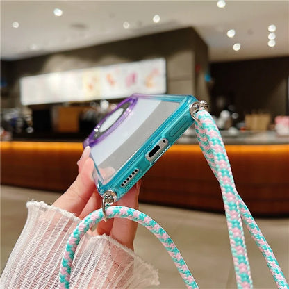 For Huawei Mate 60 Case TPU Gradient Color Phone Cover with Lanyard