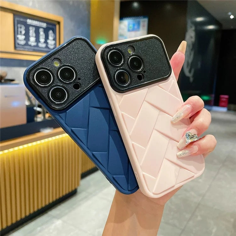 For iPhone 15 Pro Case Woven Texture Scratch Resistant Soft TPU Phone Cover