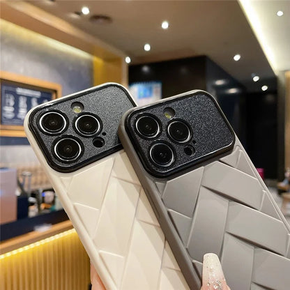 For iPhone 15 Pro Case Woven Texture Scratch Resistant Soft TPU Phone Cover