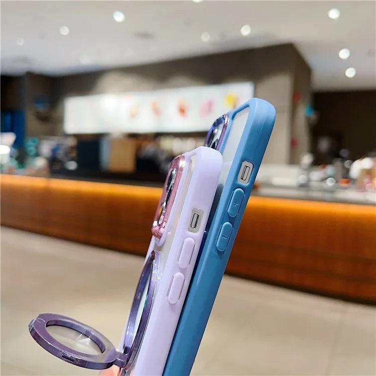 For iPhone 15 Pro Magnetic Case Kickstand Soft TPU Phone Cover