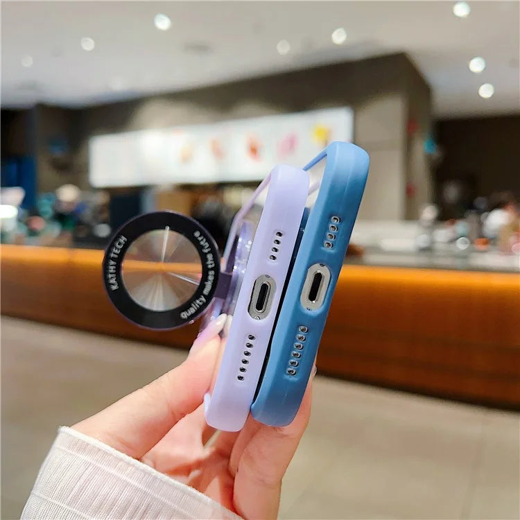 For iPhone 15 Pro Magnetic Case Kickstand Soft TPU Phone Cover