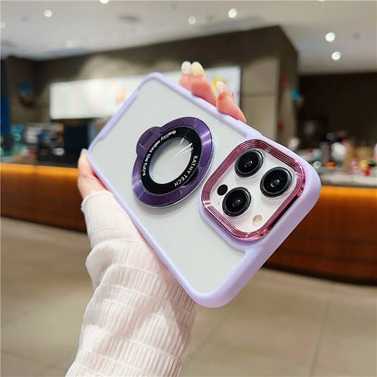 For iPhone 15 Pro Magnetic Case Kickstand Soft TPU Phone Cover