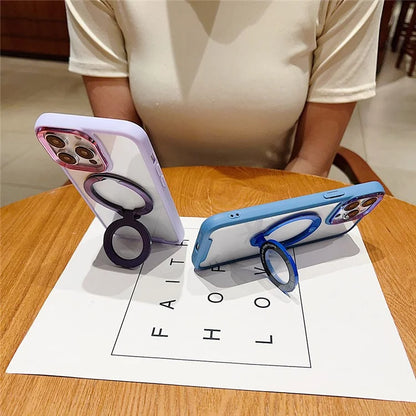 For iPhone 15 Pro Magnetic Case Kickstand Soft TPU Phone Cover