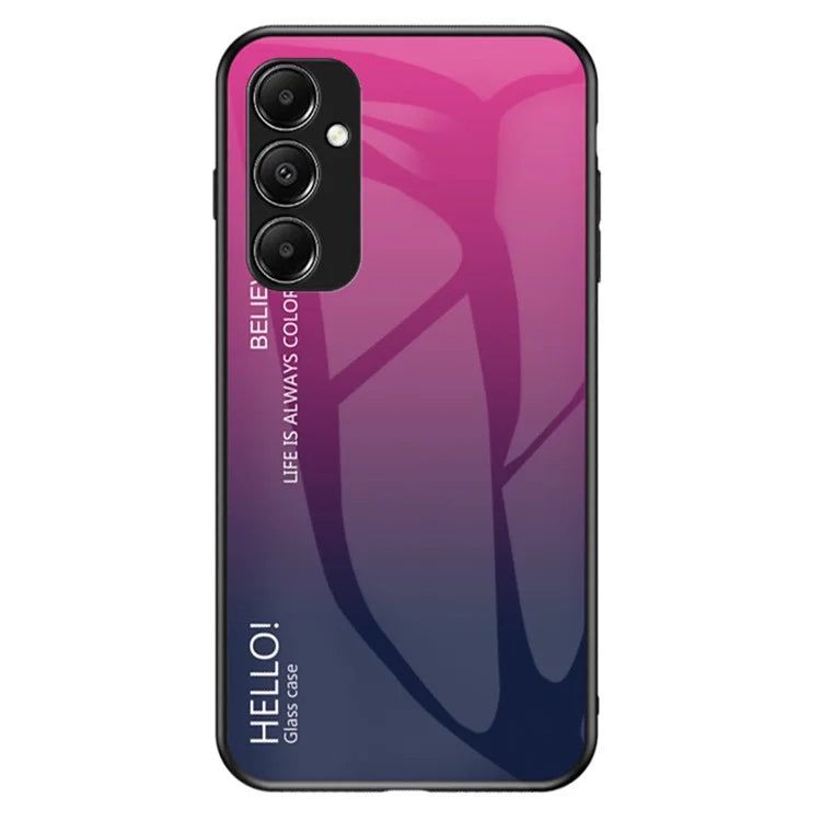 For Samsung Galaxy A05s 4G Case Tempered Glass+PC+TPU Gradient Anti-fall Phone Cover