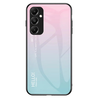 For Samsung Galaxy A05s 4G Case Tempered Glass+PC+TPU Gradient Anti-fall Phone Cover