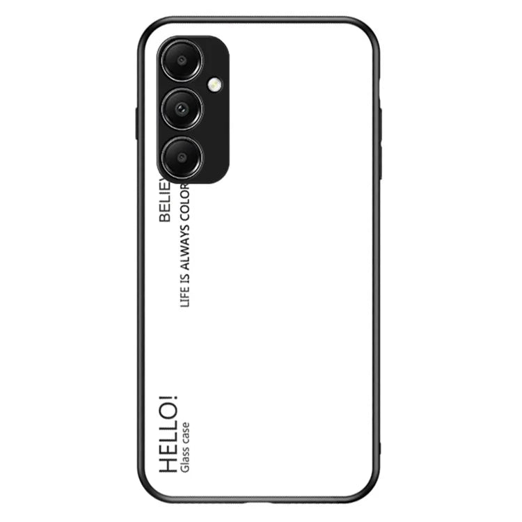 For Samsung Galaxy A05s 4G Case Tempered Glass+PC+TPU Gradient Anti-fall Phone Cover