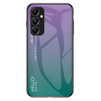 For Samsung Galaxy A05s 4G Case Tempered Glass+PC+TPU Gradient Anti-fall Phone Cover