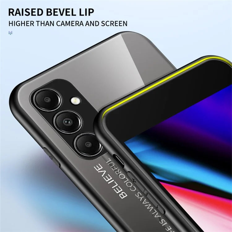 For Samsung Galaxy A05s 4G Case Tempered Glass+PC+TPU Gradient Anti-fall Phone Cover