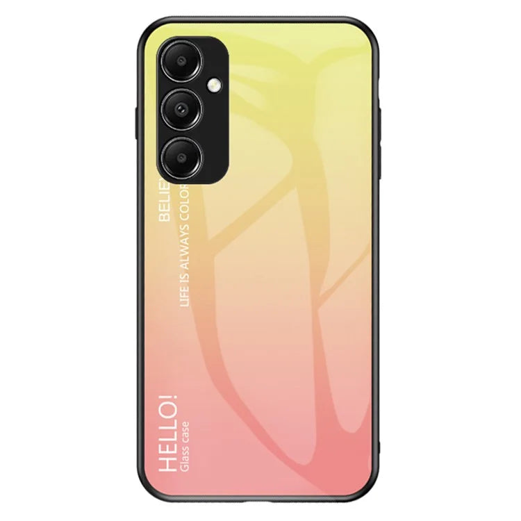 For Samsung Galaxy A05s 4G Case Tempered Glass+PC+TPU Gradient Anti-fall Phone Cover
