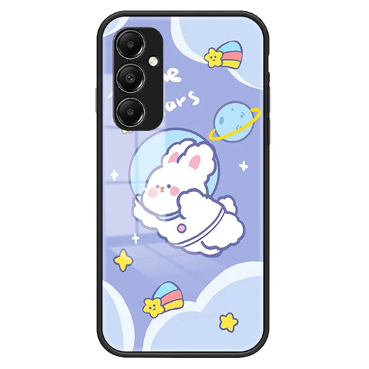 For Samsung Galaxy A05s 4G Case Pattern Printing Tempered Glass+PC+TPU Cover