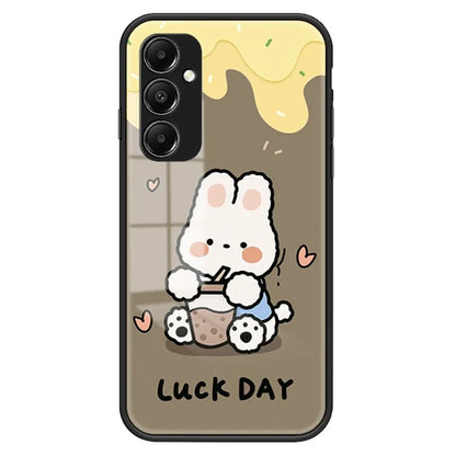 For Samsung Galaxy A05s 4G Case Pattern Printing Tempered Glass+PC+TPU Cover