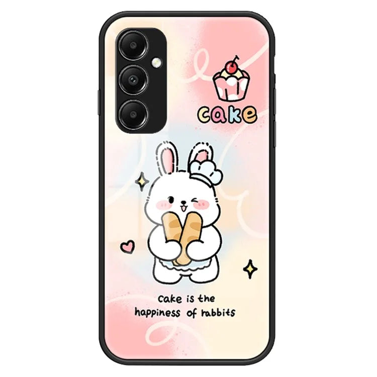 For Samsung Galaxy A05s 4G Case Pattern Printing Tempered Glass+PC+TPU Cover