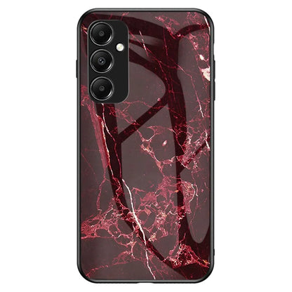 For Samsung Galaxy A05s 4G Cover Marble Pattern Phone Case Tempered Glass+PC+TPU Shell