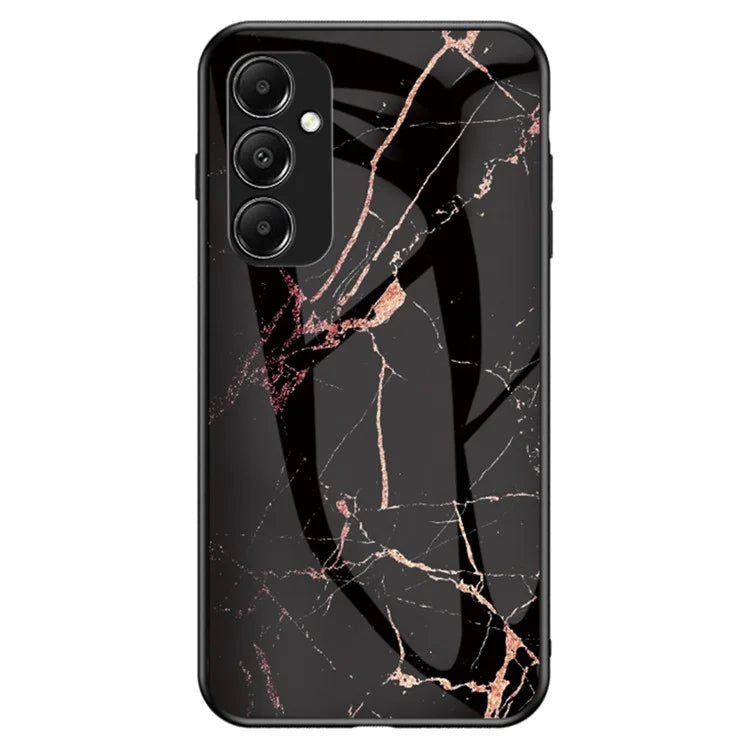 For Samsung Galaxy A05s 4G Cover Marble Pattern Phone Case Tempered Glass+PC+TPU Shell