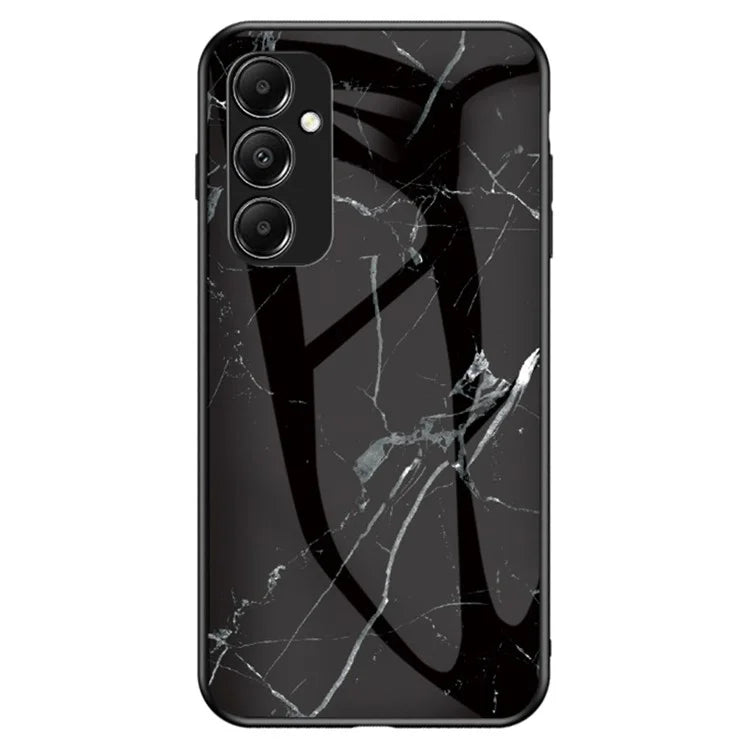 For Samsung Galaxy A05s 4G Cover Marble Pattern Phone Case Tempered Glass+PC+TPU Shell