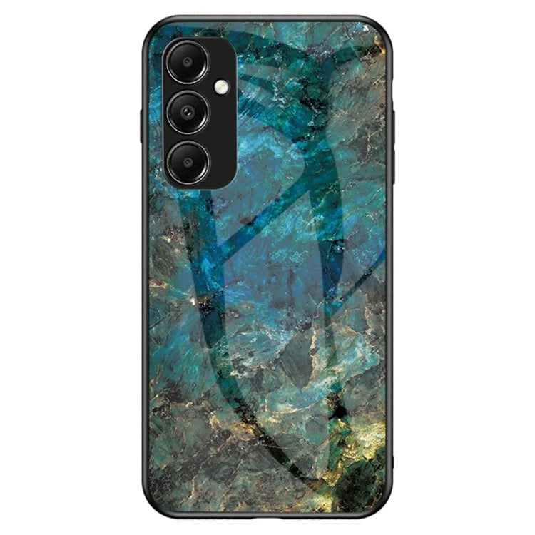 For Samsung Galaxy A05s 4G Cover Marble Pattern Phone Case Tempered Glass+PC+TPU Shell