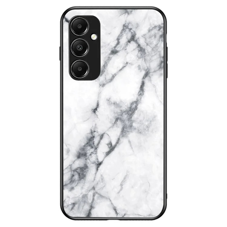 For Samsung Galaxy A05s 4G Cover Marble Pattern Phone Case Tempered Glass+PC+TPU Shell