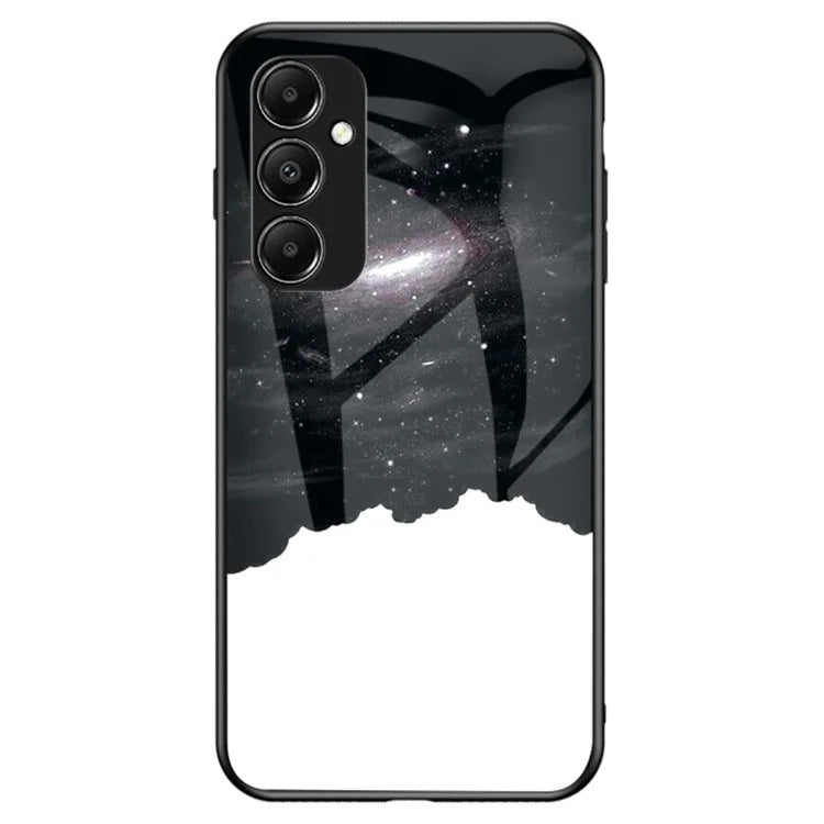 For Samsung Galaxy A05s 4G Case Starry Sky Pattern Tempered Glass+PC+TPU Anti-drop Phone Cover