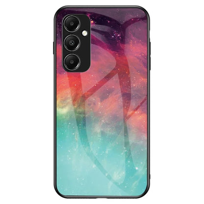 For Samsung Galaxy A05s 4G Case Starry Sky Pattern Tempered Glass+PC+TPU Anti-drop Phone Cover