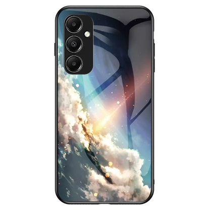 For Samsung Galaxy A05s 4G Case Starry Sky Pattern Tempered Glass+PC+TPU Anti-drop Phone Cover