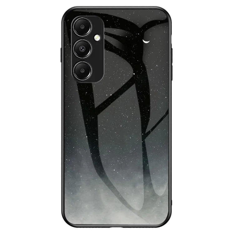 For Samsung Galaxy A05s 4G Case Starry Sky Pattern Tempered Glass+PC+TPU Anti-drop Phone Cover