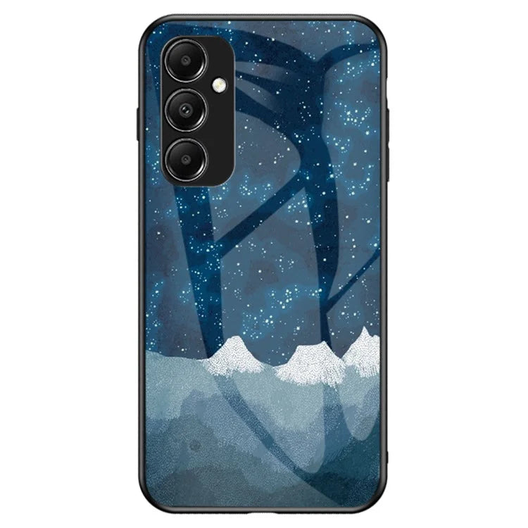 For Samsung Galaxy A05s 4G Case Starry Sky Pattern Tempered Glass+PC+TPU Anti-drop Phone Cover