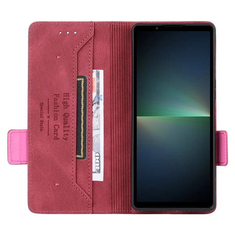 For Sony Xperia 5 V Case Hardware Decor PU Leather Stand Phone Cover