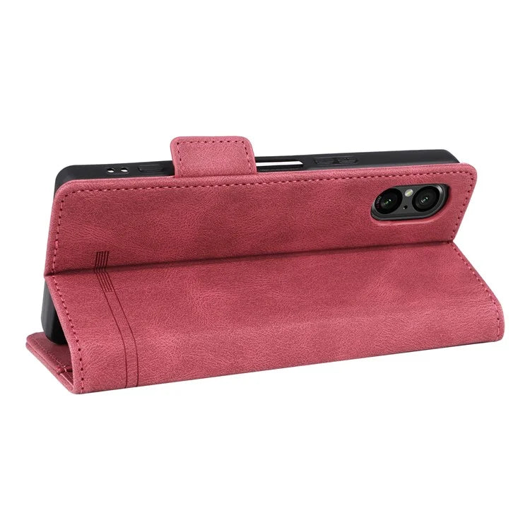 For Sony Xperia 5 V Case Hardware Decor PU Leather Stand Phone Cover