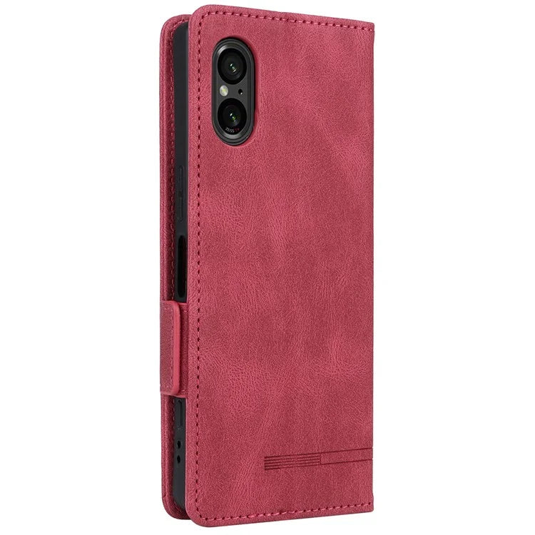 For Sony Xperia 5 V Case Hardware Decor PU Leather Stand Phone Cover