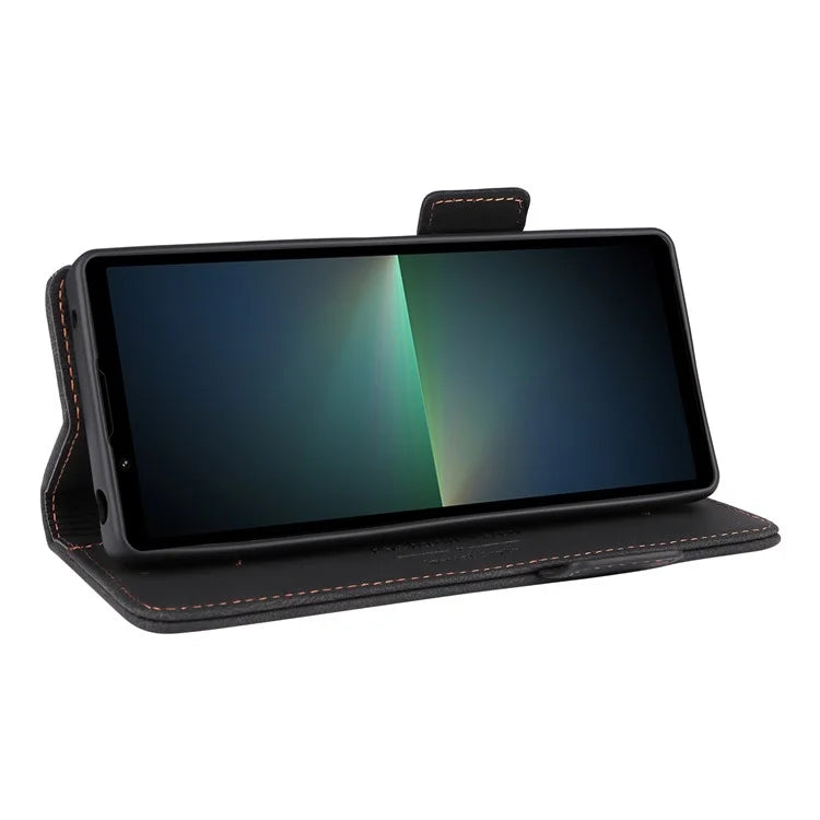 For Sony Xperia 5 V Case Hardware Decor PU Leather Stand Phone Cover