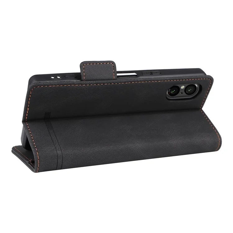 For Sony Xperia 5 V Case Hardware Decor PU Leather Stand Phone Cover